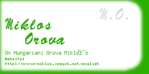 miklos orova business card